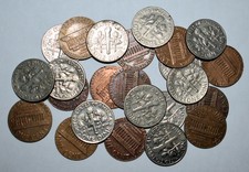 106i. ONE (1) MAGIC COIN TRICK - REVERSE DIME, REVERSE MEMORIAL CENT, MULED 1 PC picture