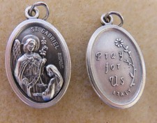 Saint St. Gabriel - Pray for Us - Oxidized Italian 1 inch Medal 0204 picture