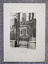 Gate to 17 Cheyne Walk, Chelsea - Antique Print - 1911 picture