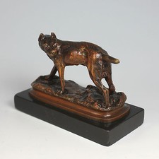 Antique Bronze Grand Tour Sculpture, Dog Signed E. Chevalier picture