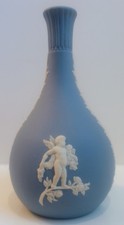 Vintage Wedgwood England Pale Blue Jasperware Bud Vase  5