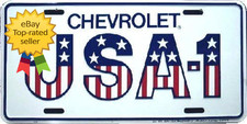 104 USA 1 Embossed Metal Auto Tag License Plate Sign 6 X 12 Car Decor Garage picture