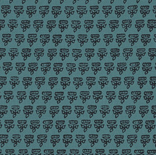 Thibaut Small Indienne Floral Linen Print Fabric- Mimi / Teal 1.50 yds F936443 picture