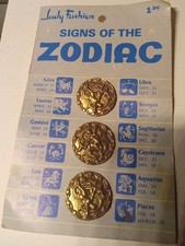 Vintage Judy Fashion Signs Of The Zodiac Steel Sagittarius Buttons 25mm picture