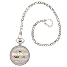 Super Nintendo World Pocket Watch Universal Studios Japan Silver Logo Design picture