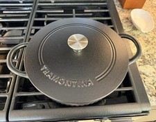 NEW, 3.5 Qt Enameled Cast Iron Braiser Black picture
