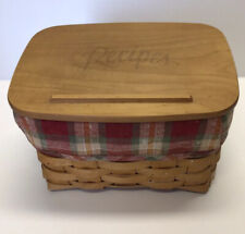Longaberger 2003 Recipe Basket with Lid and Fabric Plastic Liner Cards Used picture
