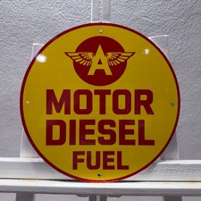 Flying A Motor Diesel Fuel Heavy Metal Sign — Vintage Garage Decor — 30 cm 11.8 picture