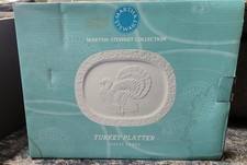 Martha Stewart Forest Grove Turkey Platter 18” White Thanksgiving NEW IN BOX picture