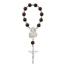 Wall Decade Rosary Padre Pio Pack of 2 Size 14.5in L Features Elegant Wood Beads picture