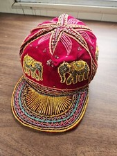 Vintage Embroidered Burma Myanmar Elephant Ethnic Cap Hat Thailand  picture