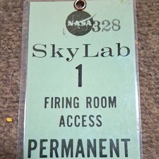 NASA Skylab 1 Firing Room Access Permanent Badge Pass Kennedy Space Center picture