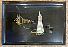 Couroc of Monterey Tray GOLDEN GATE BRIDGE & TRANSAMERICA Building San Francisco picture
