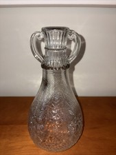 Vintage “White House Vinegar” Clear Crackle Glass Decanter.  Antique. 1900-1910. picture