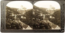 Keystone Stereoview Carlstein Castle, Czechoslovakia of 1930’s T600 Set #T385 A picture