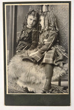 Antique Cabinet Card Photo Pretty Victorian Girl Dress Mirror Reflection Unique picture