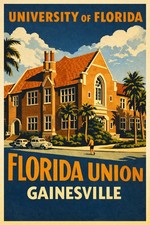 🏛️ University of Florida Gainesville Retro Poster - 16x24” - Premium 💎 Art picture
