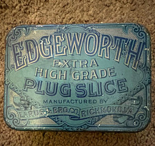 Edgeworth Vintage Extra High Grade Plug Slice Tobacco Tin L&R Co. Richmond VA picture