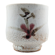 Maruta Masami 丸田正美 Japanese Kuromuta Studio Pottery Tea Cup Yunomi Red Flower picture