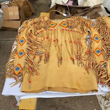 Native American Tribal Suit Size Small Medium Leather Handmade Unique Beaded  picture