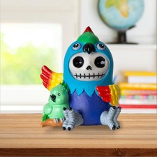 Pacific Giftware Polly Furrybones Collectible Figurine Colorful Parrot Costume picture