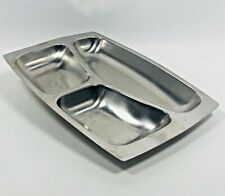 KH Divided Serving Dinner Tray 18.8 Stainless Steel No. S-803 Made in Hong Kong picture