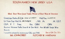 Vintage Amateur Radio QSL Postcard, 1930's, SWL, South Amboy, NJ picture