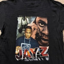 Vtg Jay Z Star Hip Hop Music Heavy Cotton Black T Shirt S-5XL For Fans picture
