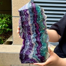 Beautiful Polished Fluorite Obelisk - Rainbow Fluorite Tower  4 lb picture