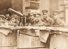 Post WWI German Soldiers Freikorps Machine Gun Battle Real Photo Postcard RPPC picture