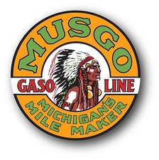 MUSGO GASOLINE MICHIGAN OIL SUPER HIGH GLOSS OUTDOOR 4 INCH DECAL STICKER  picture