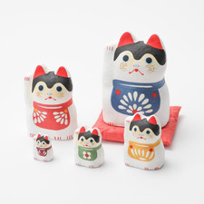Hariko-shika Japanese Inu Hariko Nesting Dolls Dog Papier Mache Folk Art NEW picture
