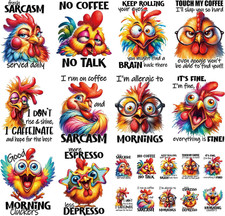 Sarcasm Iron on Transfers - 20 Sheets Sarcastic Rooster Ready picture