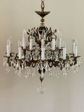 Antique French Bronze Brass Empire Crystal Chandelier EXQUISITE - 20 Lights picture