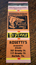 Vintage Matchbook: Rosetti's, Norfolk, VA Restaurant picture