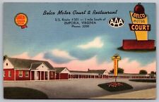 Belco Motor Court Restaurant Us Route 301 Emporia Virginia Va Postcard picture
