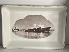 Vintage 1970s Pilot Boat New York Porcelain Trinket Dish Maritime Ship 7