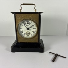 Antique German Carriage Clock Parts or Repair With Key picture