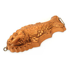 Copper Fish Mold Vintage Cooking Tin Lined Utensil Classic Kitchen Wall Display picture
