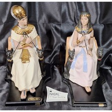 Vintage 80s Nadal Handcrafted Egyptian Porcelain 24K Gold Platinum Finish Royal picture