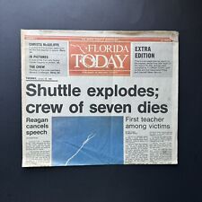Vtg NASA Challenger Space Shuttle Explosion Jan 28, 1986 Florida FL Newspaper #1 picture