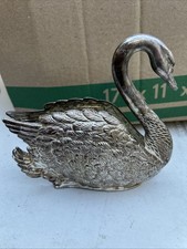 Vtg Godinger Silver Plated Bird  Swan Letter/Napkin Holder Figurine Italy 1984 picture