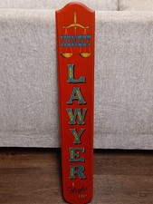 Vintage Yorkraft Wood Sign “Honest Lawyer” Office Decor 36” picture