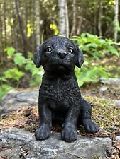 BLACK LAB PUPPY FIGURINE resin animal Statue PET DOG Labrador breed Ornament picture