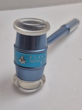 Aluminum Masonic Inscribed Presentation Gavel VTG Lucite Photo Portrait Cap Rare picture