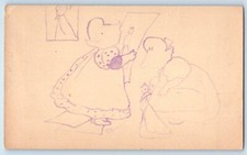 c1910's Hand Drawn Art Drawing Dutch Kid Unposted Antique Postcard picture