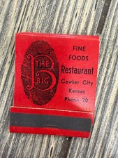 The Big B Restaurant Cawker City Kansas 1930s-50s Red Black Logo Standard picture