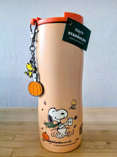 Starbucks x Peanuts Snoopy Orange Halloween Pumpkin Tumbler Travel Mug NEW picture