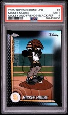 2025 Topps Chrome Update Disney Mickey Mouse Padres Black Refractor /10 PSA 9 picture