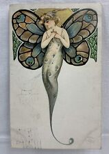 Schmucker Nouveau Beautiful Butterfly Girls Series L'Envoi Detroit Pub. Co 1907 picture